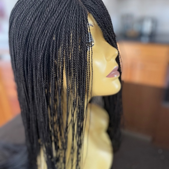 30 inch Hand Braided Micro Twist Lace Front Braided Wig in Black  READY TO SHIP - Picture 13 of 14